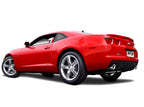 Borla 10-13 Chevy Camaro SS 6.2L 8cyl Aggressive Catback Exhaust on a red Camaro