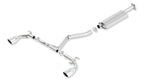 Borla 13-15 Scion FR-S 2.0L 4cyl 6spd / 13 Subaru BRZ 2.0L 4cyl 6spd SS Catback Exhaust showing polished stainless steel design
