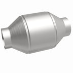 MagnaFlow Conv Univ 2.5in Inlet/Outlet Center/Center Round 3in Body L x 5in W x 8.75in Overall L image of catalytic converter