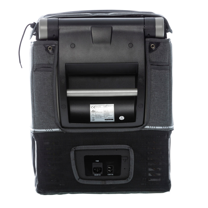 ARB Transit Bag Classic Fridge 50Q Series 2 Grey/Black back view with plugs and details