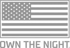 American flag graphic with motto 'OWN THE NIGHT' for decor.