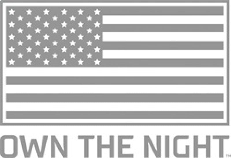 American flag design with the text "OWN THE NIGHT" below.