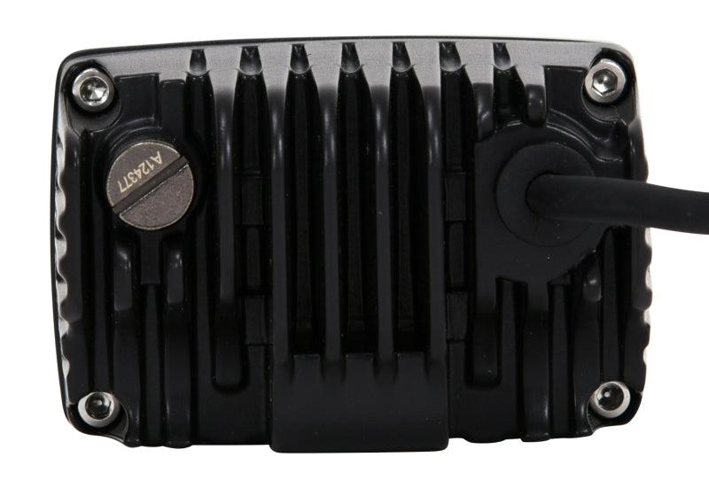 KC HiLiTES C-Series 2in. C2 LED Light 20w Area Flood Beam - Black back view with cooling fins