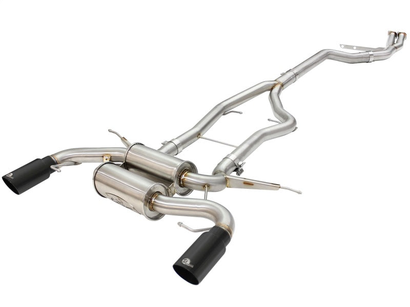aFe MACHForce XP SS-304 Black Tip 3.0in-2.5in Dia Cat Back Exhaust 11-13 BMW 335i (E90/E92) 3.0L Secondary image