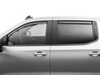 WeatherTech 19-23 GMC/Chevrolet Sierra / Silverado 1500 CC FR&RR Side Window Deflectors - Dark Tint on truck