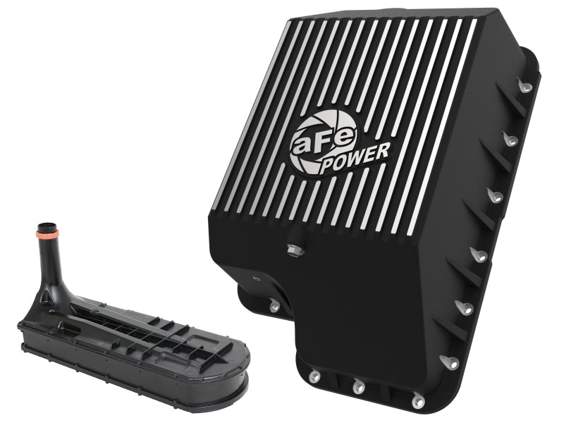aFe Transmission Pan (Black); Ford Diesel Trucks 03-10 V8-6.0/6.4L (td) Secondary image