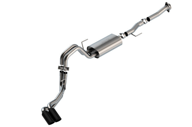 Borla F-150 2021 5.0L 2dr RC SB (122.8 WB) XL/XLT 3/2.25 DSE Cat-Back S-Type Black Chrome Tips exhaust system Main image