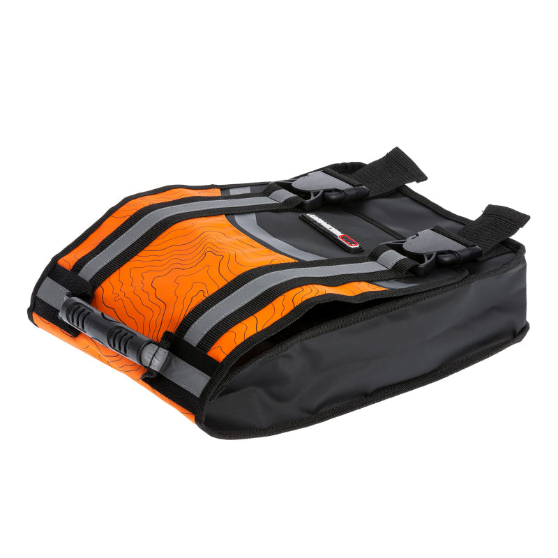 ARB Compact Recovery Bag Orange and Black Topographic Styling PVC Material Dual Internal Pockets Secondary image