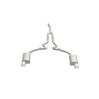 MagnaFlow Cat Back, SS, 2.5in, Street, Dual Split Polished 4.5in Tips 2015 Ford Mustang Ecoboost exhaust system image