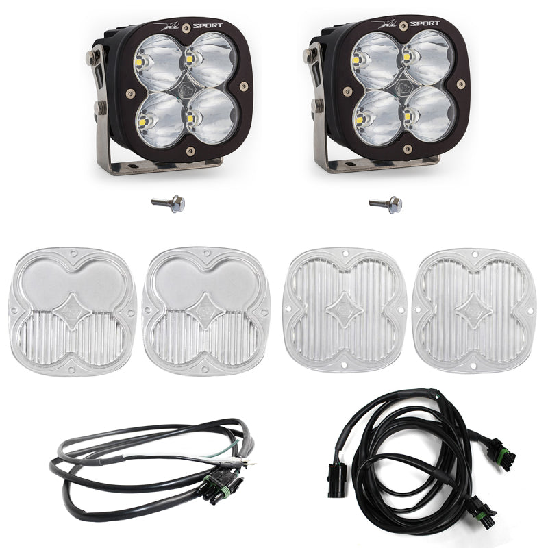 Baja Designs 2021+ Ford Bronco A Piller Light Kit XL Sport Spot w/Upfitter components and wiring.