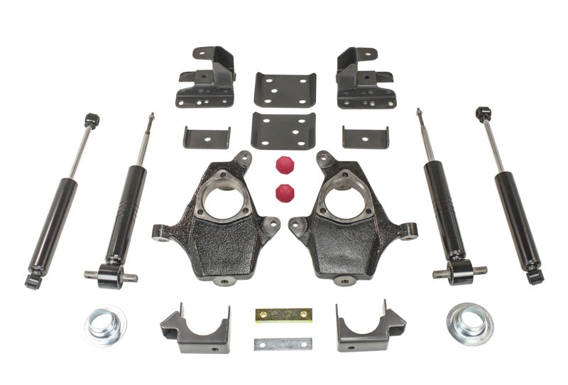 MaxTrac 07-16 GM C/K1500 2WD/4WD (Non Magneride) 3in/5in or 4in/6in Lowering Spindle Kit components and parts