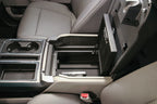 Tuffy Console Safe W/ Combo Lock For Ford Fseries Flow Thru Console in truck interior view.
