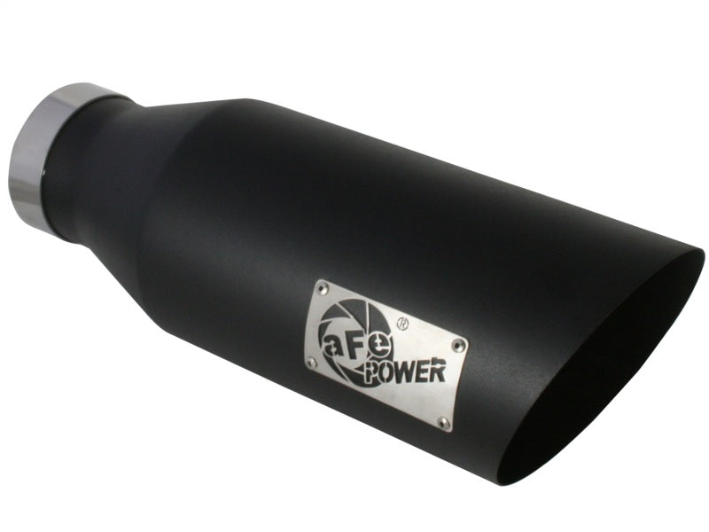 aFe MACHForce XP Exhausts Tips SS-304 EXH Tip 4In x 7Out x 18L Bolt-On (blk) Secondary image