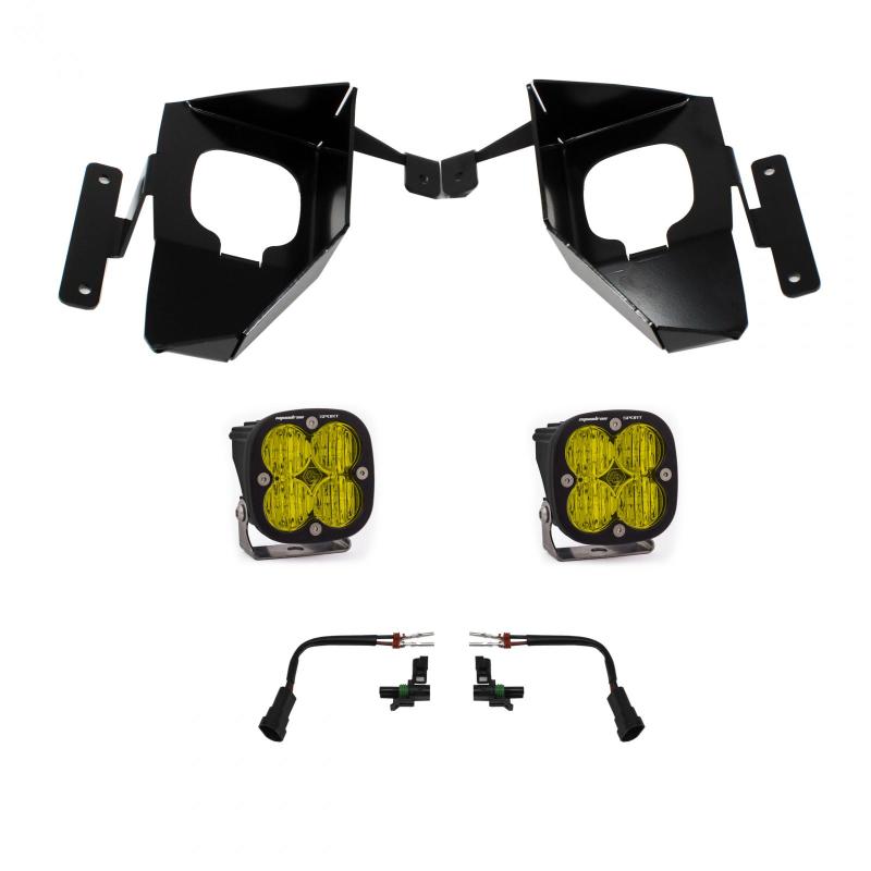 Baja Designs 16-18 Silverado Squadron Sport Fog Pocket Kit W/C - Amber, offroad lighting and electrical components