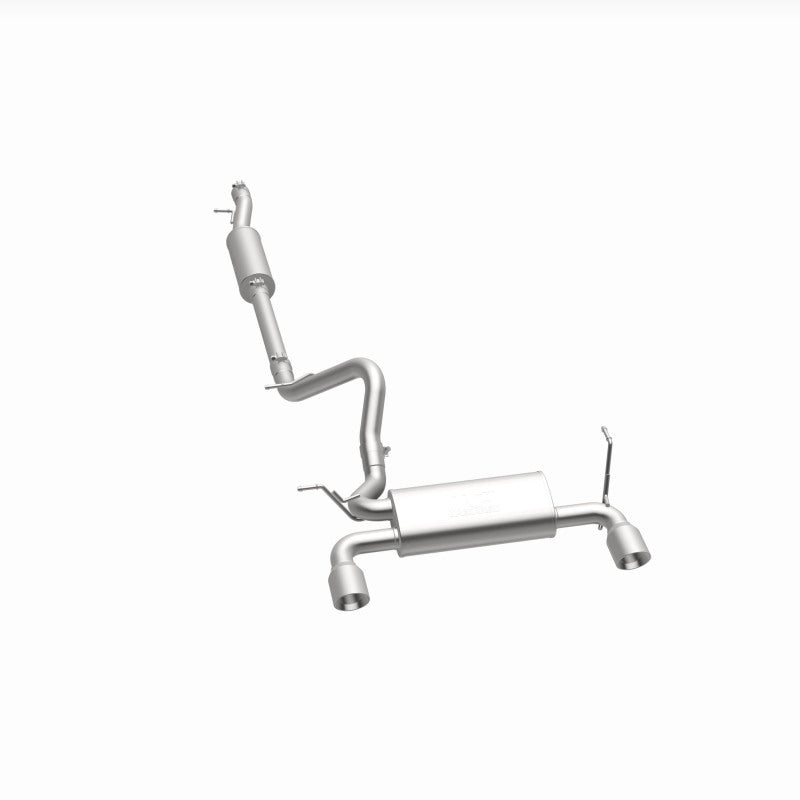 MagnaFlow Cat-Back 12-16 Jeep Wrangler GT 3.6L V6 Black Tips exhaust system for offroad performance upgrades.