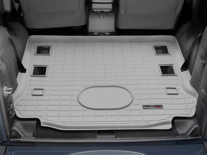 WeatherTech 2015+ Jeep Wrangler Cargo Liner - Grey (Works w/Alpine Premium 9-Speakers) Secondary image
