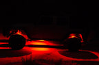KC HiLiTES C-Series RGB LED Rock Light Kit (Incl. Wiring) - Set of 6 on offroad truck at night