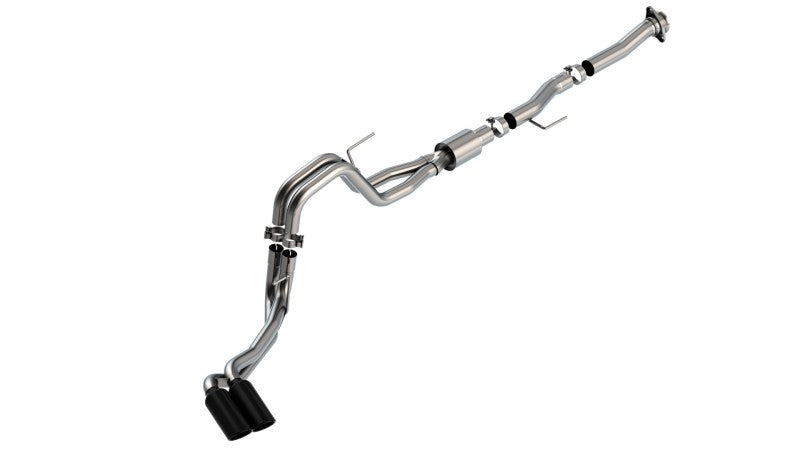 Borla F-150 2021 5.0L 2dr RC SB (122.8 WB) XL/XLT 3/2.25 DSE Cat-Back ATAK Black Chrome Tips exhaust system image