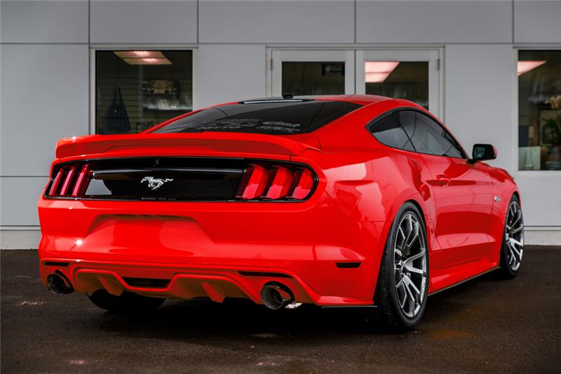 MBRP 15-18 Ford Mustang EcoBoost 2.3L T409 3in Cat Back Dual Split Rear Exit (Street Version) Secondary image