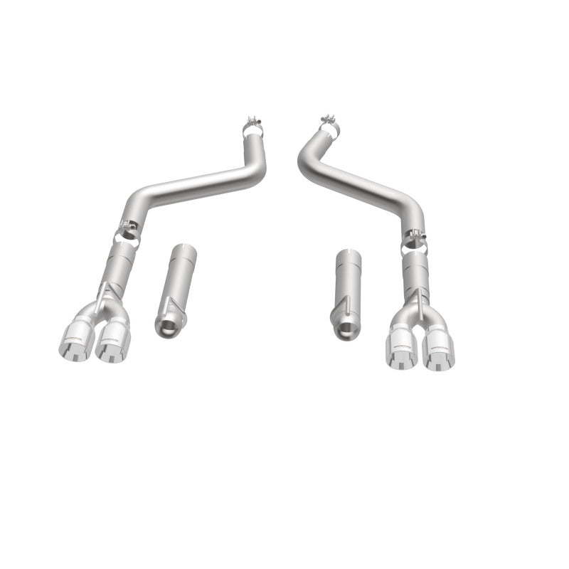MagnaFlow Axle-Back, SS, 3in, Quad Split Rear 3.5 Tips 2015 Dodge Challenger incl SRT Hellcat exhaust system parts