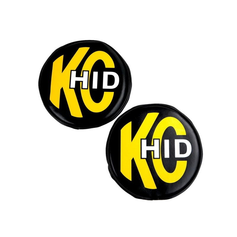 KC HiLiTES 8in. Round Soft Cover HID (Pair) - Black w/Yellow Brushed KC Logo Secondary image