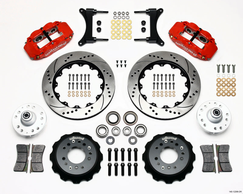 Wilwood Narrow Superlite 6R Front Hub Kit 14.00in Drill Red 79-87 GM G Body Secondary image