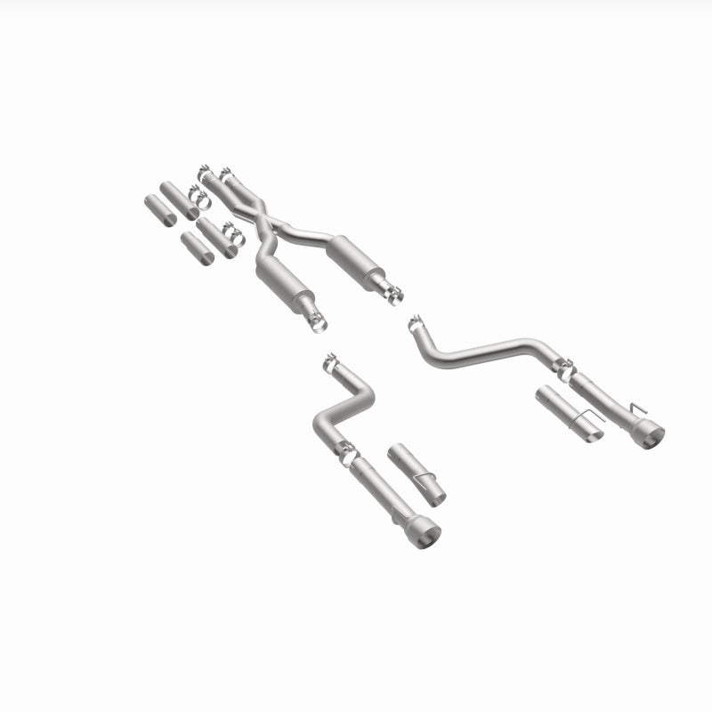 MagnaFlow 2017+ Dodge Charger 409 SS Polished 3in Quad Tips Cat-Back Exhaust components and kit layout