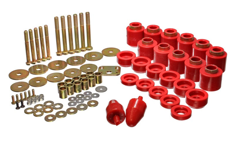Energy Suspension 1in Body Lift Kit - Red for offroad performance upgrades