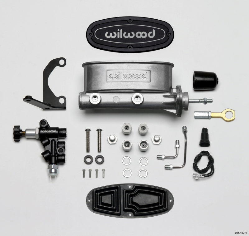 Wilwood HV Tandem M/C Kit w L/H Bracket & Prop Valve - 7/8in Bore-W/Pushrod - Early Mustang Secondary image