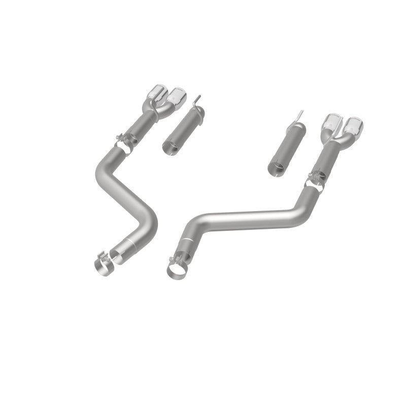 MagnaFlow Axle-Back, SS, 3in, Quad Split Rear 3.5 Tips 2015 Dodge Challenger incl SRT Hellcat exhaust system components