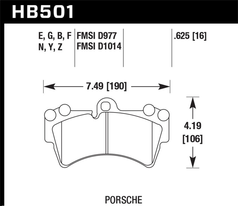 Hawk 07-10 Audi Q7 3.6L/4.2L / 03-07 Porsche Cayenne 4.5L / 04-07 VW Touareg Performance Ceramic Str dimensions