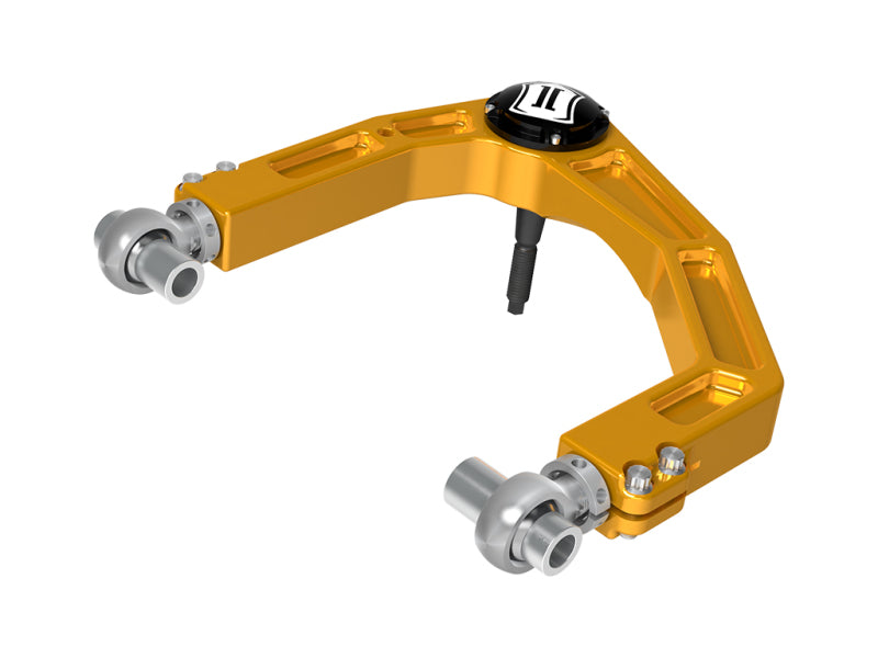 ICON 2024 Toyota Tacoma Billet Upper Control Arm w/ Delta Joint Pro - Gold Anodized for offroad performance upgrades