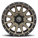 ICON Compression 17x8.5 6x5.5 0mm Offset 4.75in BS 106.1mm Bore Bronze Wheel for offroad performance upgrades