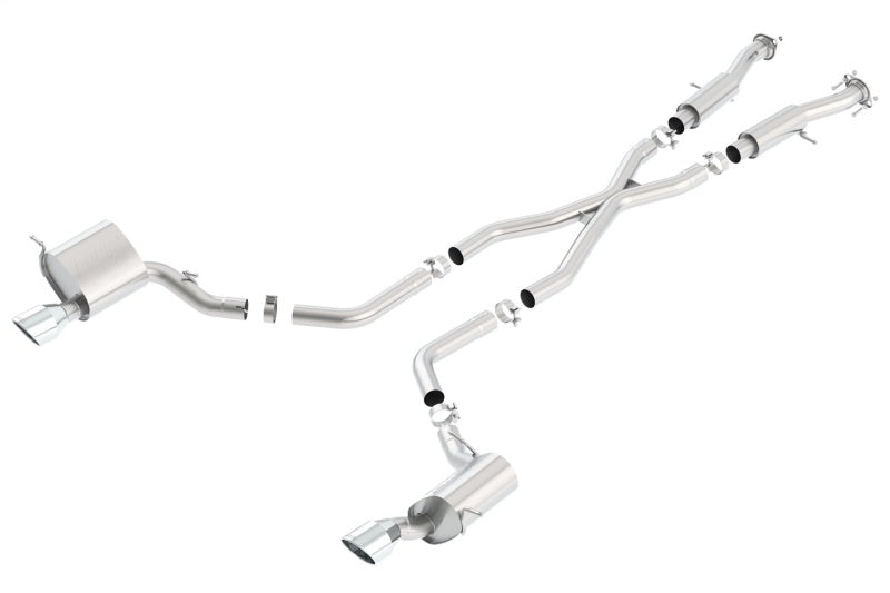 Borla 2015 Jeep Grand Cherokee SRT8 ATAK Dual Round Rolled Exit Catback Exhaust system for performance upgrades.