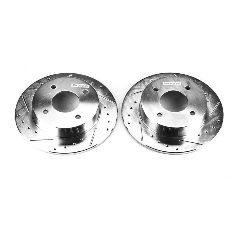 Power Stop 89-98 Nissan 240SX Rear Evolution Drilled & Slotted Rotors - Pair Secondary image