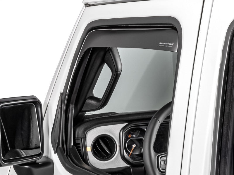 WeatherTech 20-23 Jeep Gladiator Side Window Deflectors - Dark Smoke installed view Main image