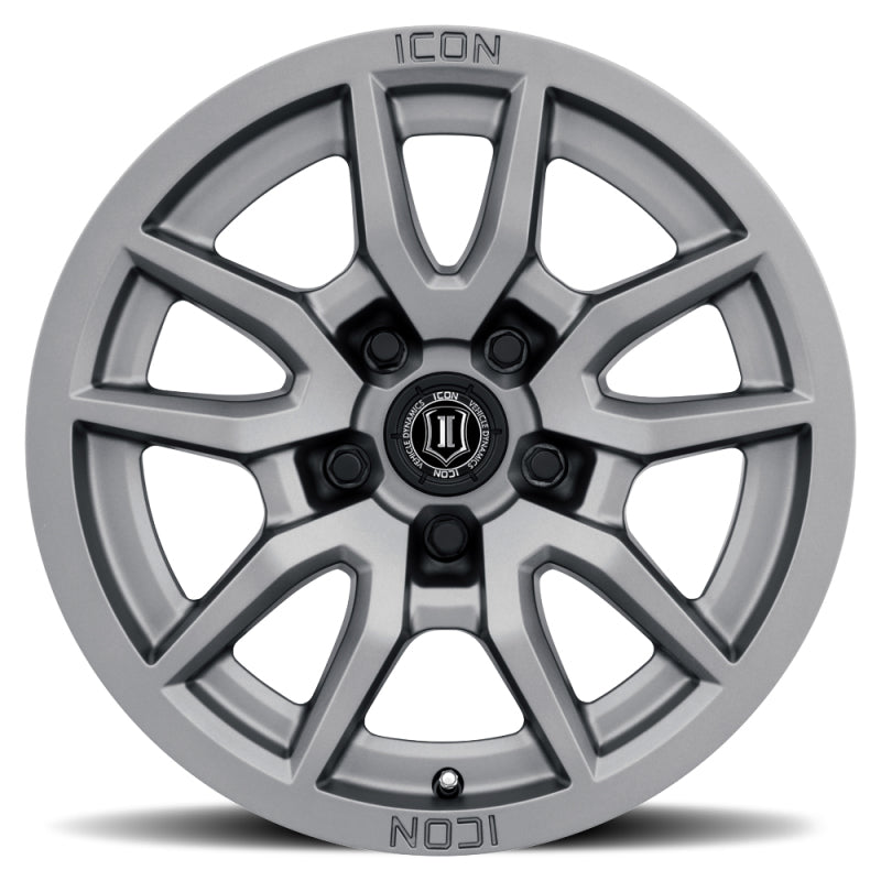 ICON Vector 5 17x8.5 5x150 25mm Offset 5.75in BS 110.1mm Bore Titanium Wheel for offroad performance upgrades