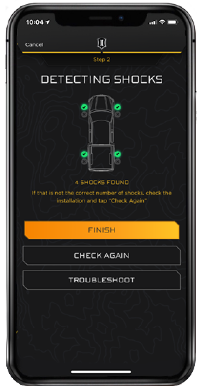 ICON 21+ Ford Bronco 2-3in Rear 2.5 VS RR CDEV COILOVER KIT shock detection app screen