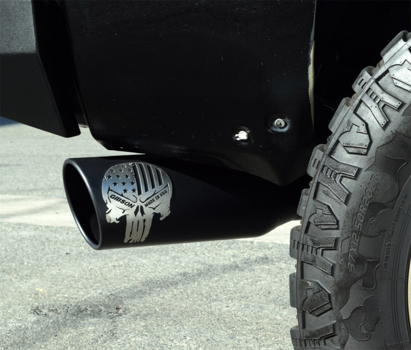 Gibson 2020 Ford F-250 SD Crew 96in Bed 7.3L Patriot Skull Cat-Back Single Exhaust System- Stainless Secondary image