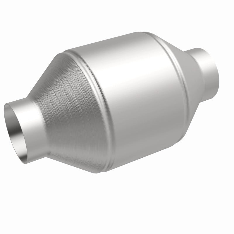 MagnaFlow Conv Univ 2.25in Inlet/Outlet Center/Center Round 3in Body L x 5in W x 8.75in Overall L, OEM grade catalytic converter