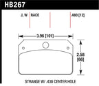 Hawk DR-97 Brake Pads for Strange w/ 0.438in Center Hole dimensions
