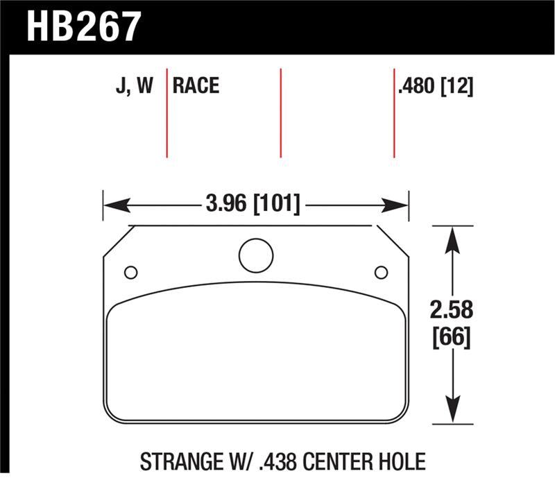 Hawk DR-97 Brake Pads for Strange w/ 0.438in Center Hole dimensions