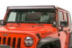 Fishbone Offroad 07-18 Jeep Wrangler JK 52In Light Bar Bracket mounted on Jeep Rubicon for offroad lighting.