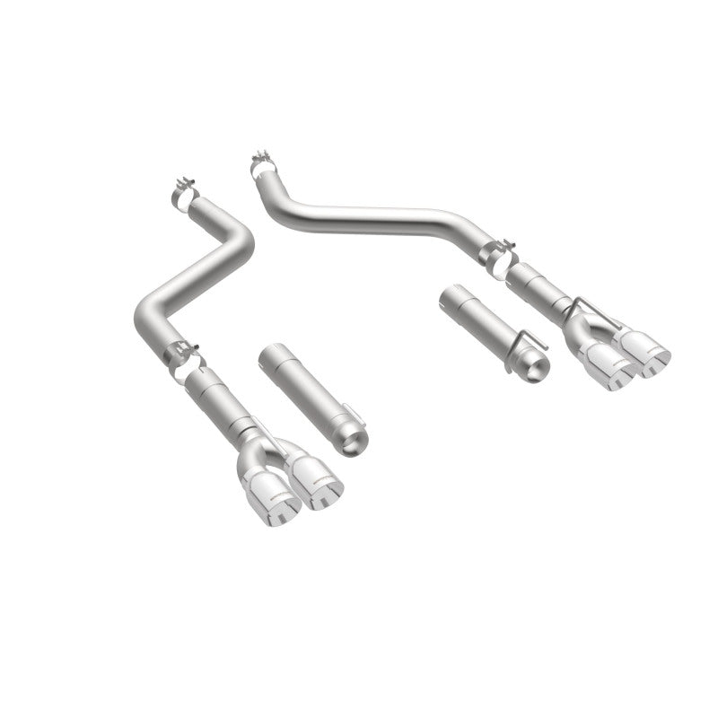 MagnaFlow Axle-Back, SS, 3in, Quad Split Rear 3.5 Tips 2015 Dodge Challenger incl SRT Hellcat exhaust system