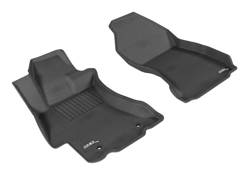 3D MAXpider 2012-2019 Subaru Impreza/XV Crosstrek/WRX/Sti Kagu 1st Row Floormat - Black in black rubber material