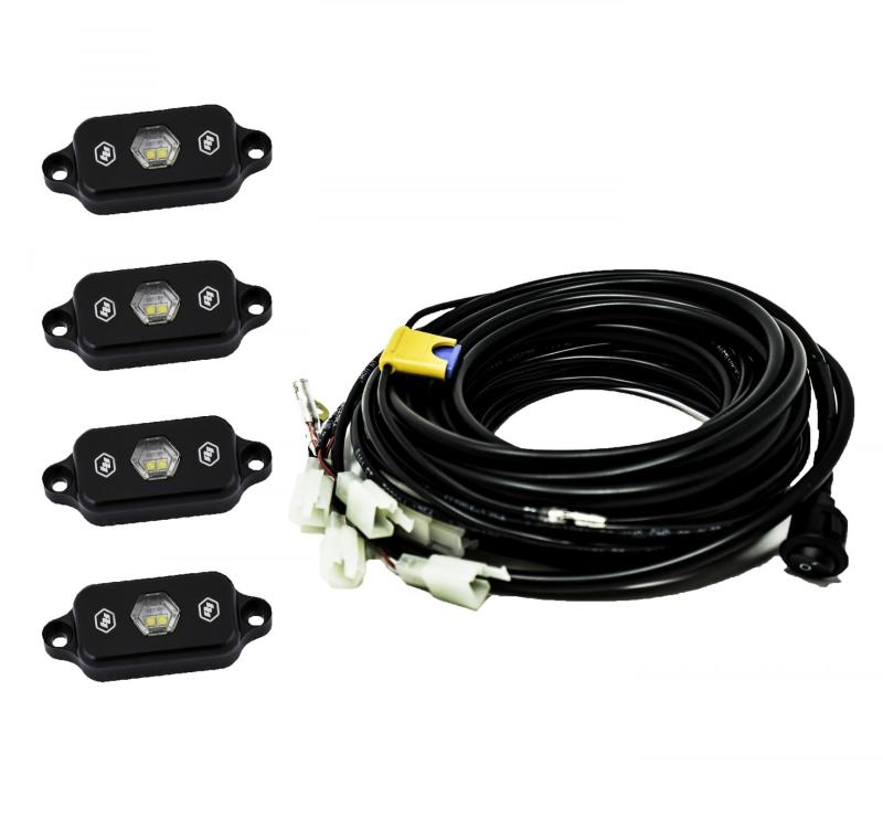 Baja Designs Universal White Rock Light Kit with wiring harness