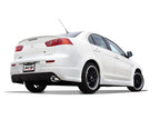 Borla 08-11 Mitsubishi Lancer DE/ES/GTS SS Exhaust (rear section only) displayed on a sleek white car.