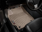 WeatherTech 14+ Chevrolet Silverado/GMC Sierra Crew and Double Cab Front FloorLiners - Tan in vehicle interior