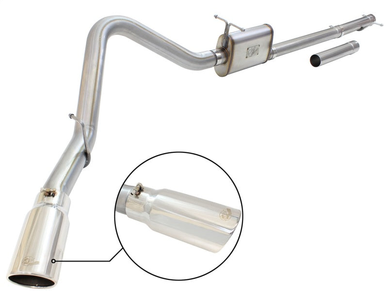 aFe MACHForce XP Exhaust 3in-3.5in SS Single Side Ext CB w/ Polish Tip 99-04 Ford F-250 V8 5.4L/6.8L Secondary image
