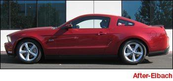 Eibach Sportline Kit for 11 Ford Mustang Convertible 3.7L-V6/5.OL-V8 installed on a red Mustang with performance upgrades.